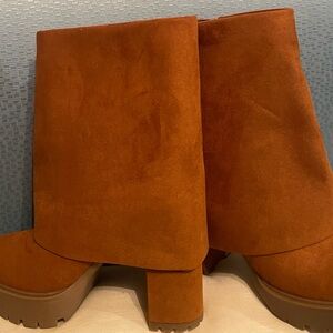 Inc-I International Concept Cognac heeled boot. NIB